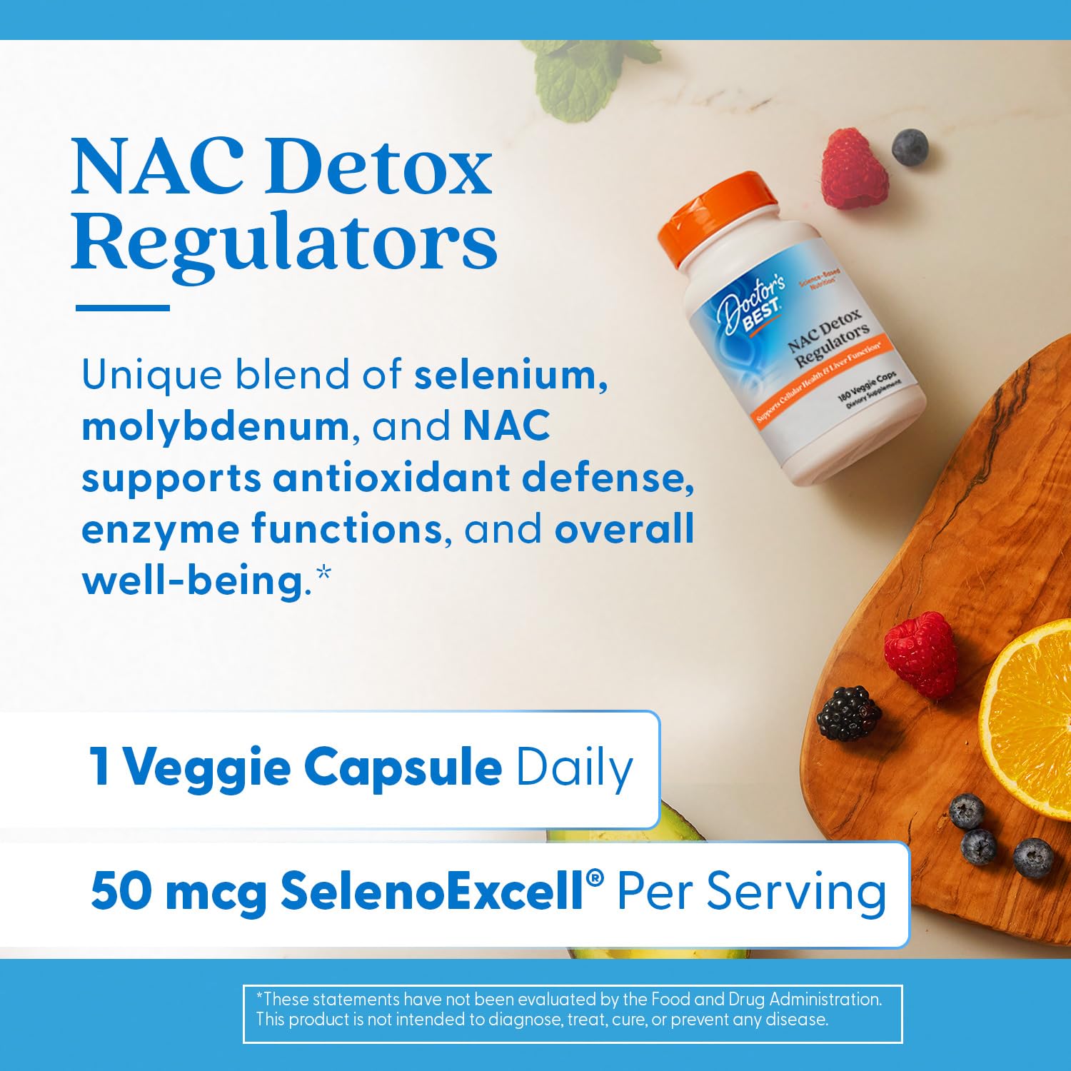 Doctor's Best NAC Detox Regulators dosage scoop demonstrates easy daily intake