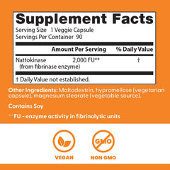 Doctor's BEST nattokinase vitamin K removed label emphasizing clean enzyme delivery