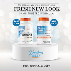 Doctor's Best niacin 8-hour release graphic illustrating gradual Vitamin B3 delivery