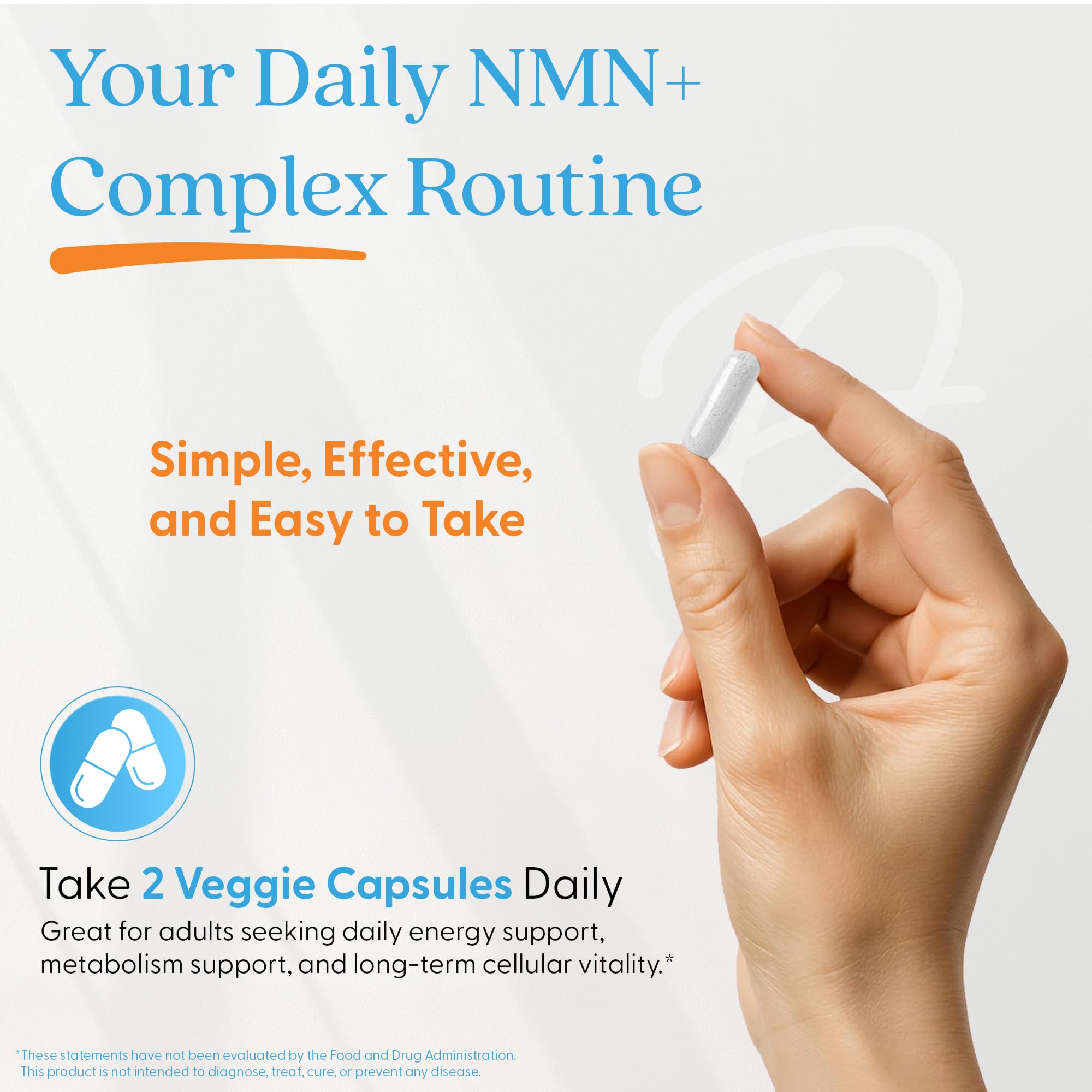 Doctor's Best NMN+ Complex pill-dispense setup shows easy daily use.