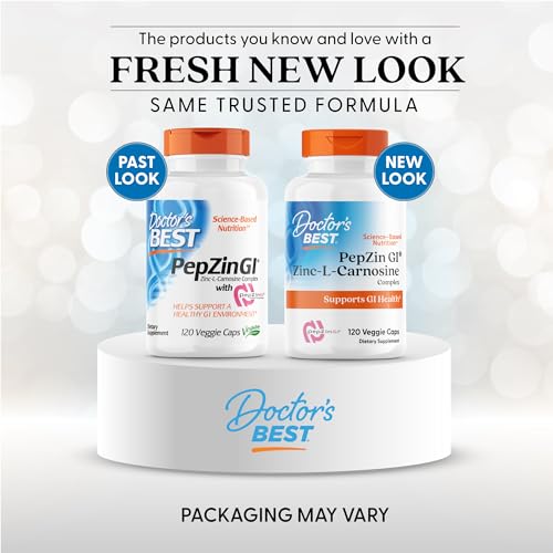Doctor's Best PepZin GI capsules close-up, easy to swallow vegan capsules.
