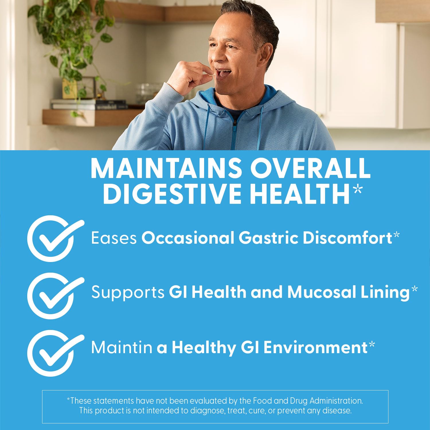 Doctor's Best PepZin GI bottle shows easy 2-capsule daily dosage.