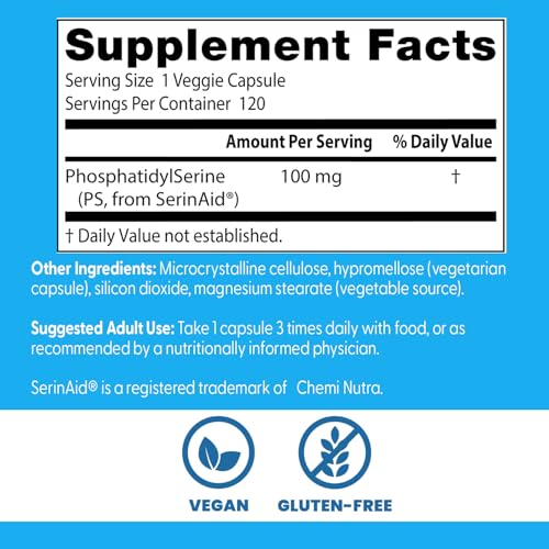 Doctor's Best phosphatidylserine memory support chart suggesting learning benefits