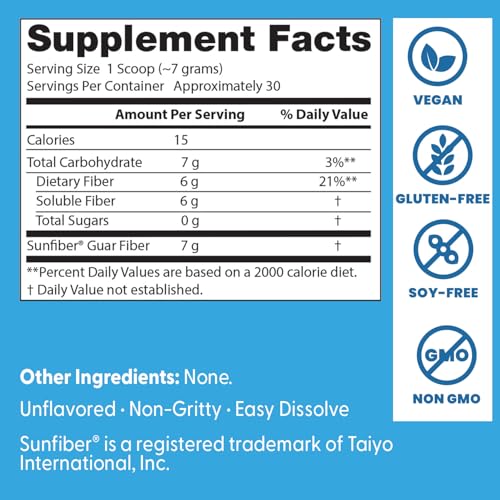 Doctors Best prebiotic Sunfiber bottle pour for quick daily use