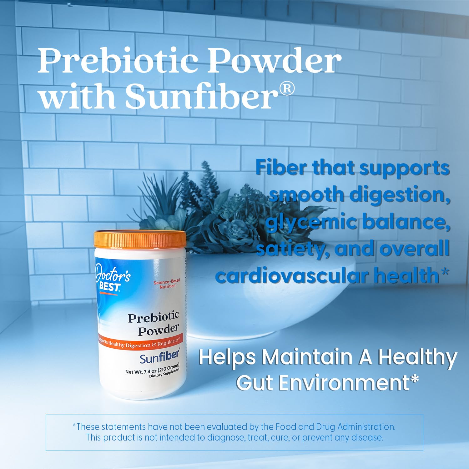 Doctors Best prebiotic Sunfiber vegan formula for dietary needs