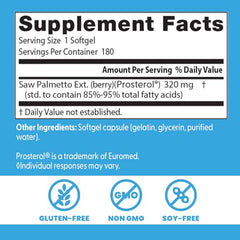 Doctor's Best Saw Palmetto softgels capsules ready for daily use.