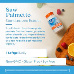 Doctor's Best Saw Palmetto softgels displayed on a kitchen counter for convenient daily supplementation.