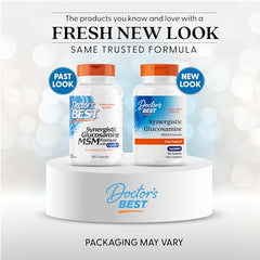 Doctor's Best Synergistic Glucosamine/MSM bottle back with ingredients and directions