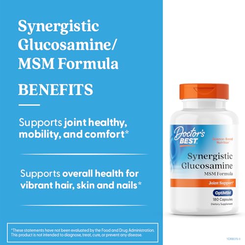 Closeup of Doctor's Best Synergistic Glucosamine/MSM capsules showing texture