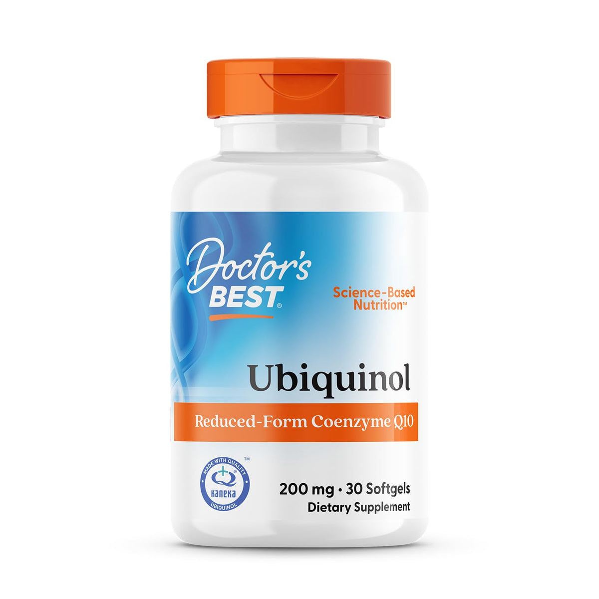 Doctor's Best ubiquinol bottle front: reduced-form CoQ10 for antioxidant support