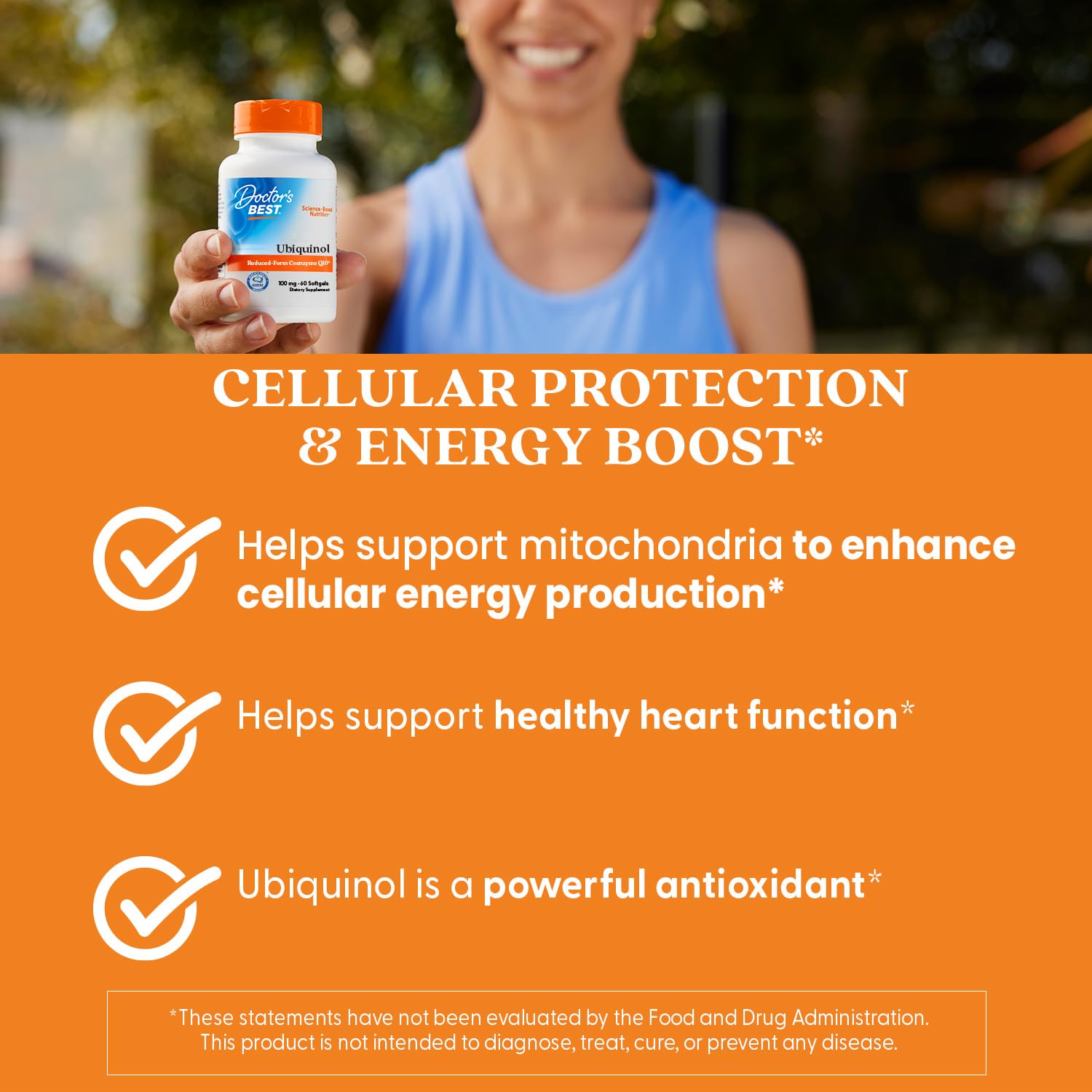 Doctor's Best Ubiquinol softgels arranged for daily supplementation