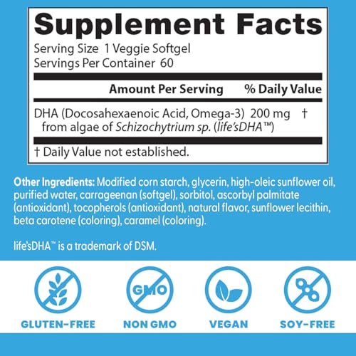 Doctor's Best DHA algae bottle on kitchen counter.