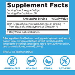 Doctor's Best DHA algae bottle on kitchen counter.