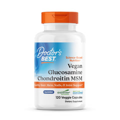 Doctor's BEST vegan GCMSM bottle shows a joint-supporting vegan formula.
