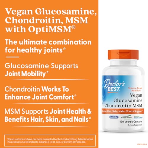 Doctor's BEST GCMSM bottle on shelf highlighting vegan, non-GMO features.