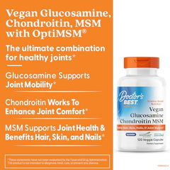 Doctor's BEST GCMSM bottle on shelf highlighting vegan, non-GMO features.