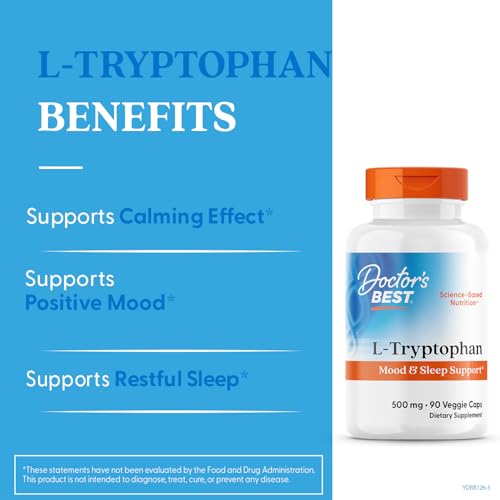 Doctor's Best vegan L-Tryptophan label underscores non-GMO and gluten-free ingredients