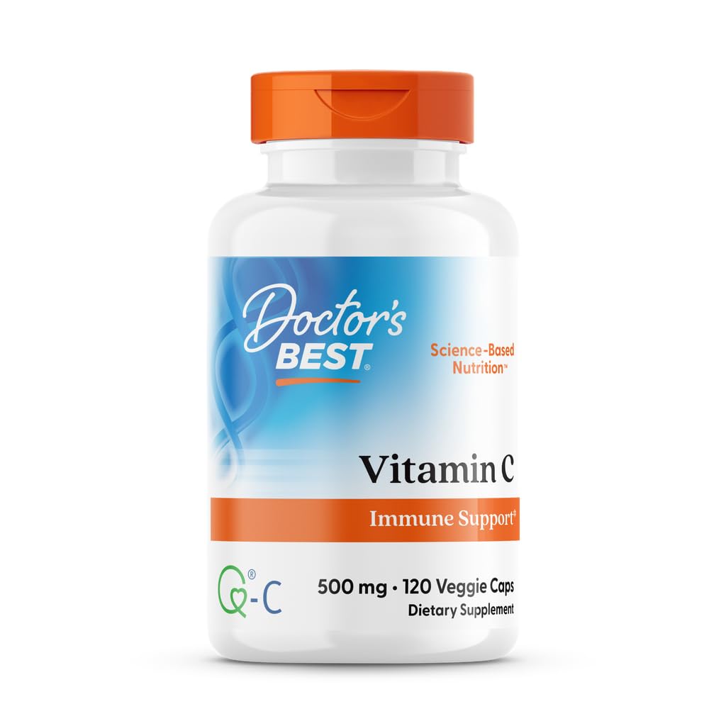 Doctor's Best Vitamin C 500mg bottle front view for immune support