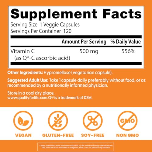 Doctor's Best Vitamin C 500mg bottle on kitchen counter during daily routine