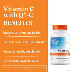 Doctor's Best Vitamin C with Q-C bottle pour demonstrates easy daily dosing for antioxidant support.
