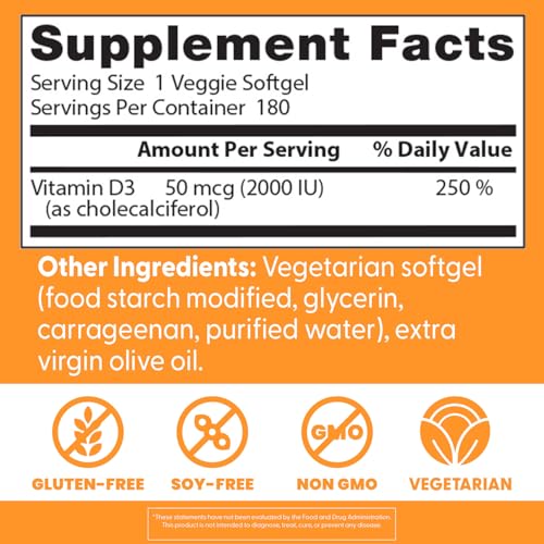 Doctor's Best Vitamin D3 label highlighting non-GMO and vegetarian formula