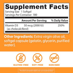 Doctor's Best Vitamin D3 2000IU cap-closeup highlights sealed freshness and reliable dosing.