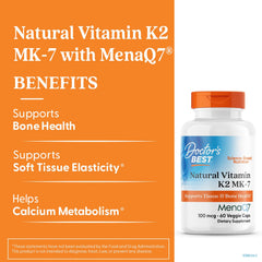 Doctor's Best Vitamin K2 MK-7 capsules provide a highly bioavailable daily option.