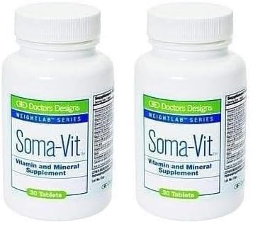 Doctors Designs Soma-VIT per-pack information for daily wellness planning.