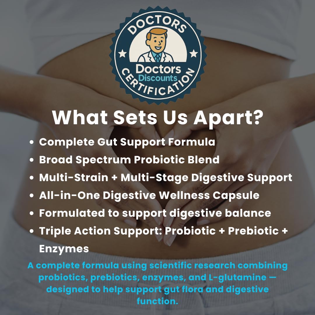 Doctors Discounts Complete Probiotic Gut Support prebiotic fiber helps nourish good bacteria