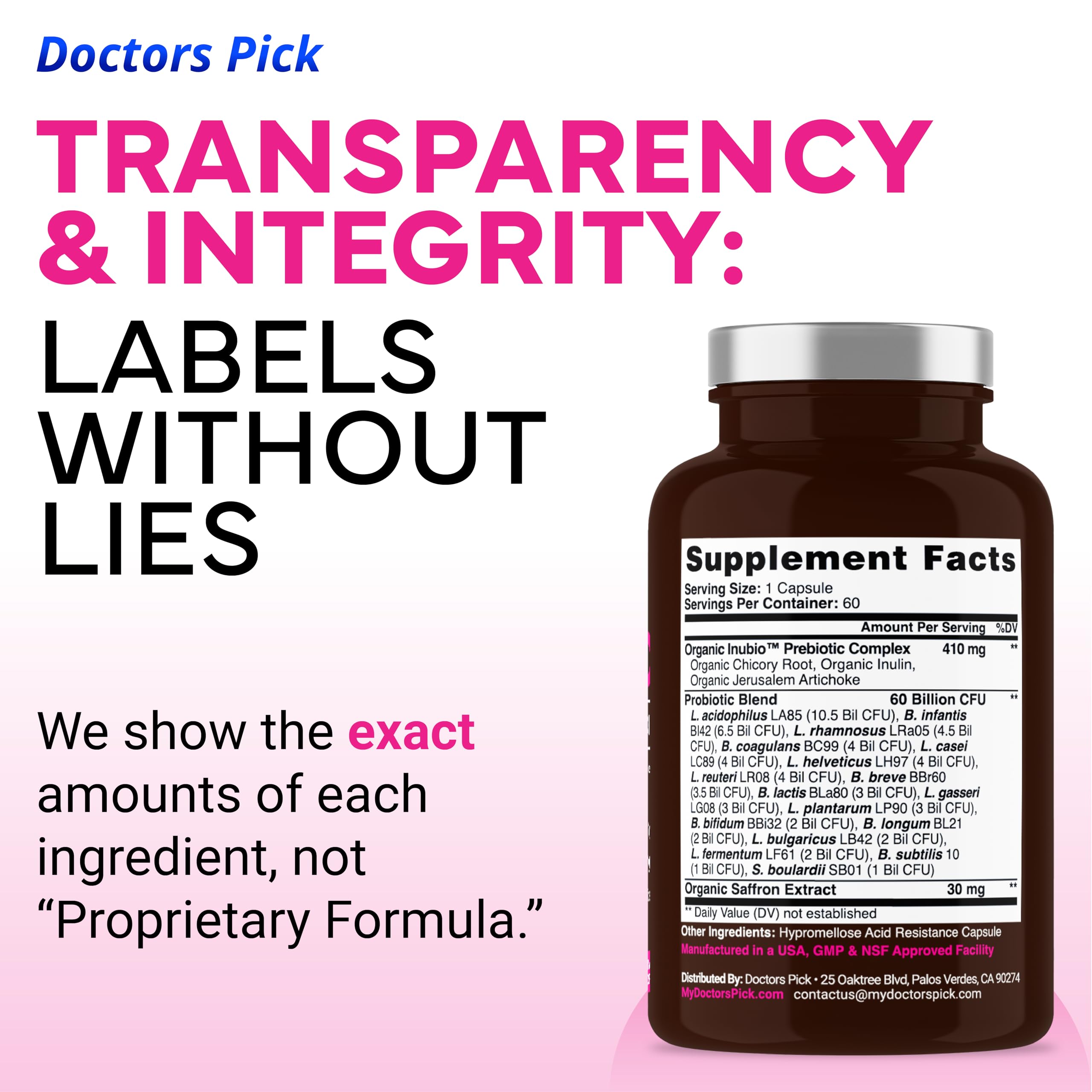 Doctors Pick Fem Pro delayed-release capsule designed for gentle digestion