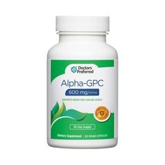 DOCTORS' PREFERRED Alpha GPC bottle for daily cognitive support.