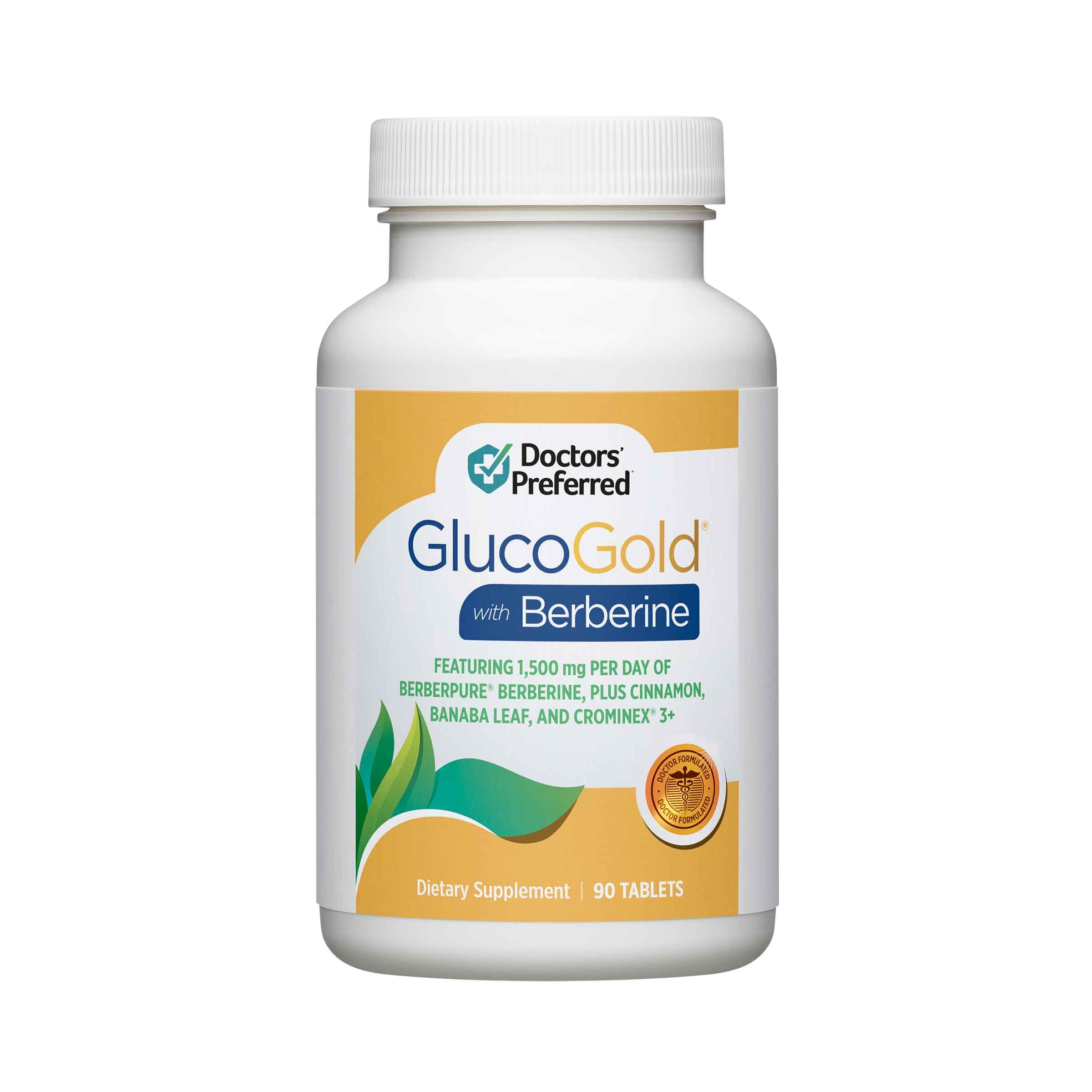 GlucoGold bottle with berberine supports daily wellness goals