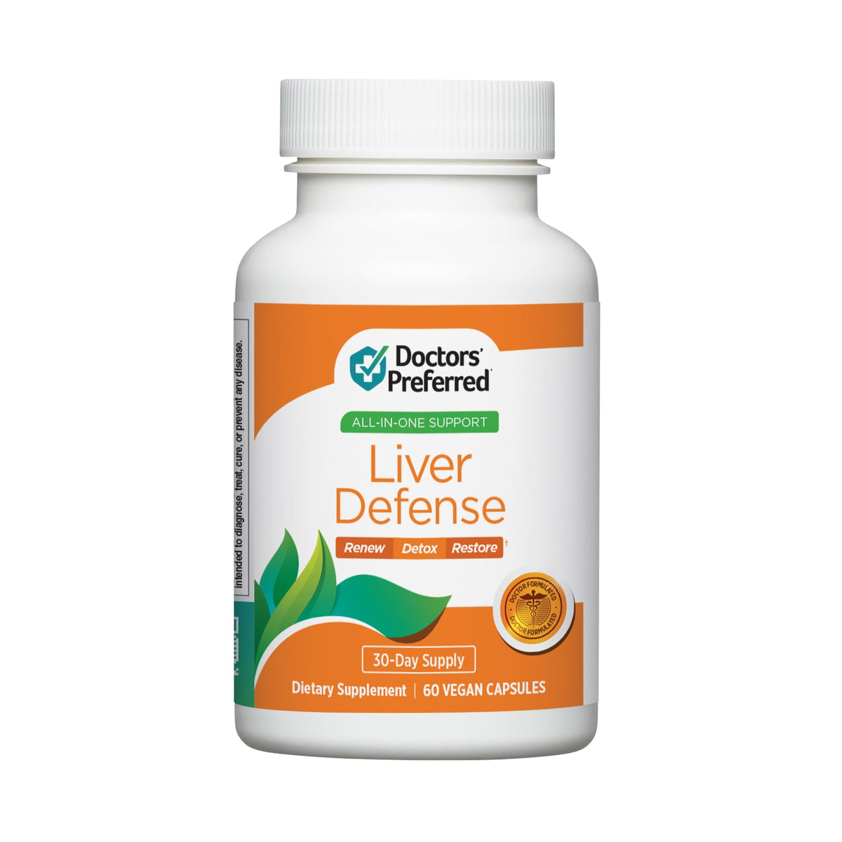 DOCTORS' PREFERRED Liver Defense bottle with milk thistle supports daily wellbeing.