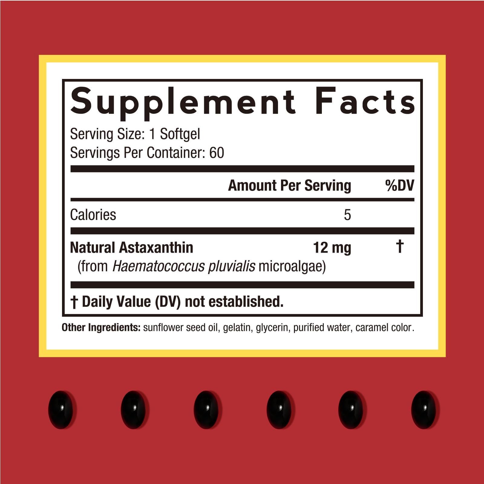 Doctor's Recipes Astaxanthin softgels closeup shows easy daily intake and potential oxidative support.