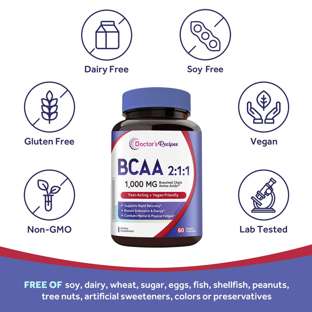 Doctor's Recipes BCAA on-the-go use demonstrates portability for workout sessions and busy days.