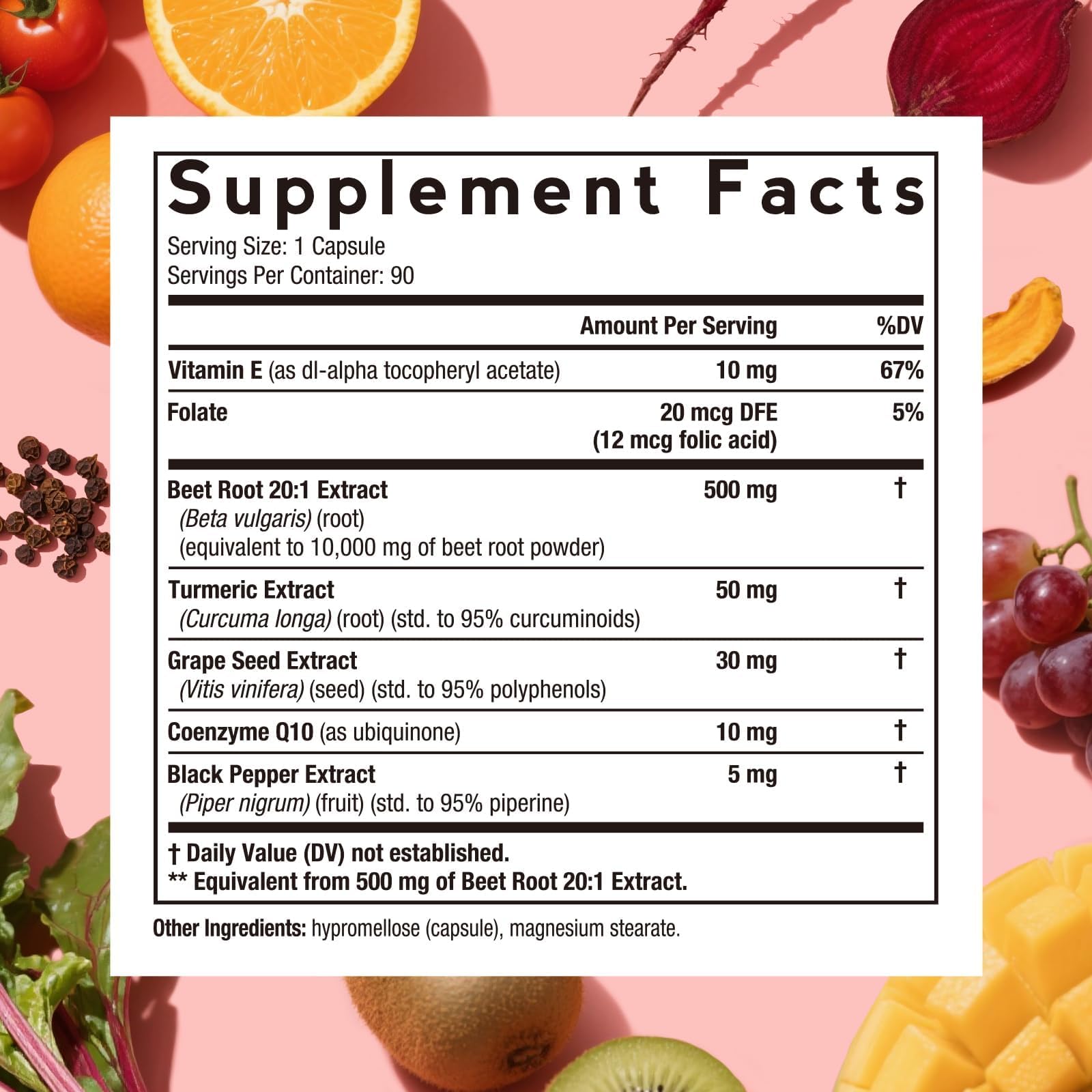 Closeup of Doctor's Recipes Beet Root capsules for convenient daily use