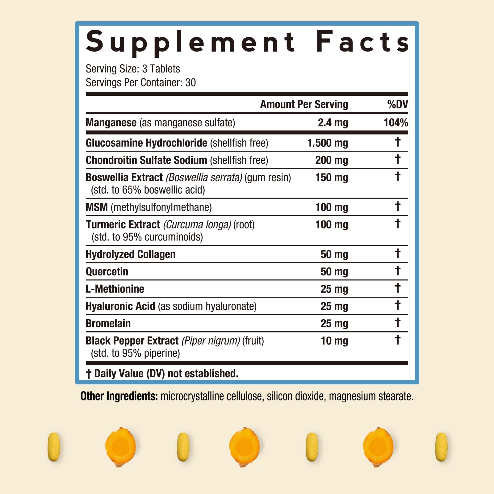 Doctor's Recipes Glucosamine Chondroitin MSM Turmeric capsules close-up