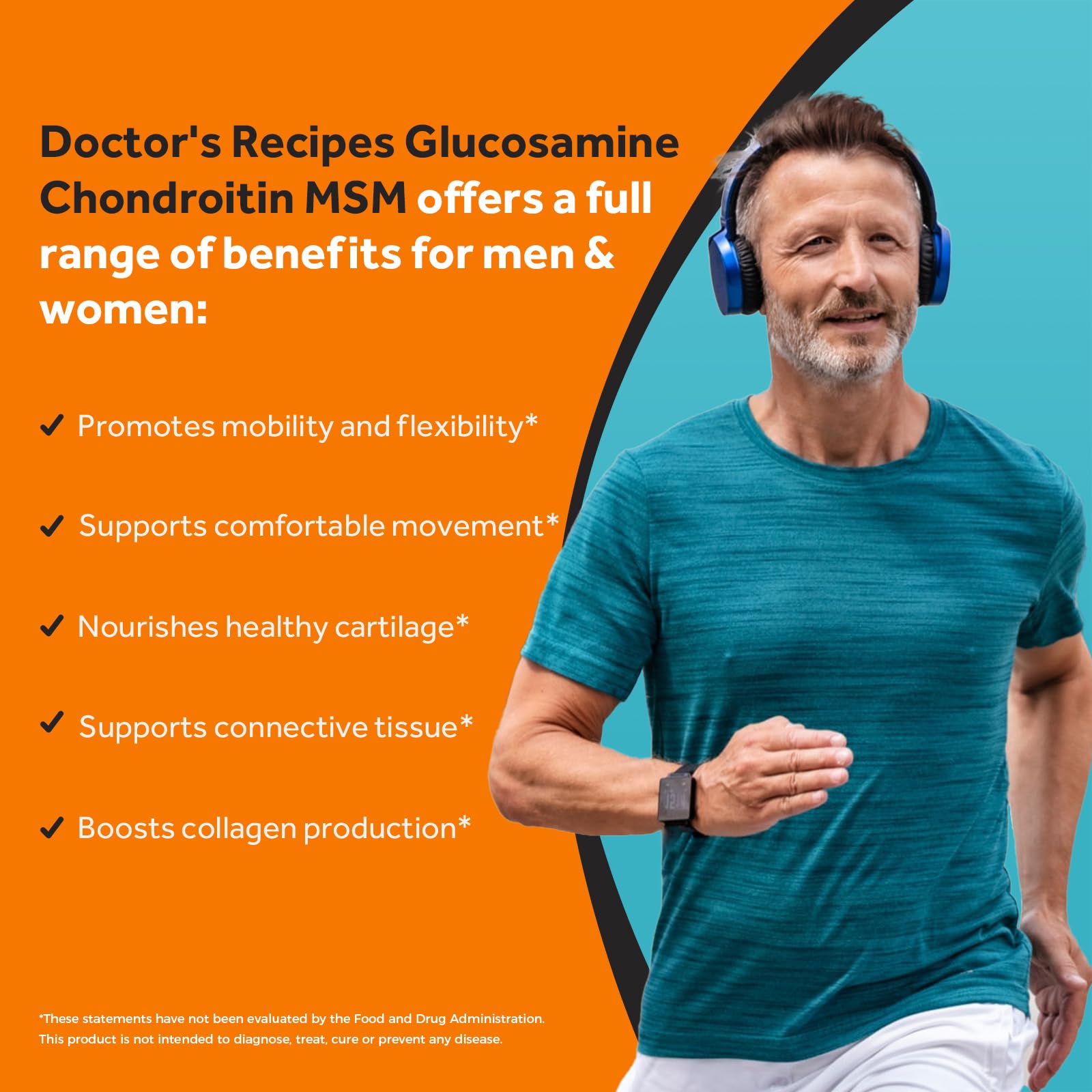 Doctor's Recipes Glucosamine Chondroitin MSM Turmeric ingredients panel