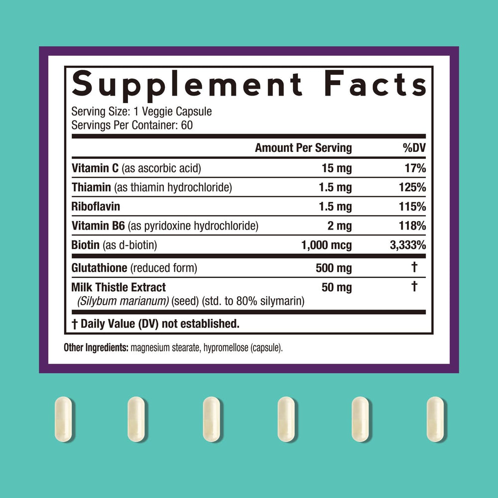 Close-up of Doctor's Recipes Glutathione capsules for easy daily use.