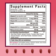 Doctor's Recipes iron supplement with B vitamins and vitamin C for absorption.