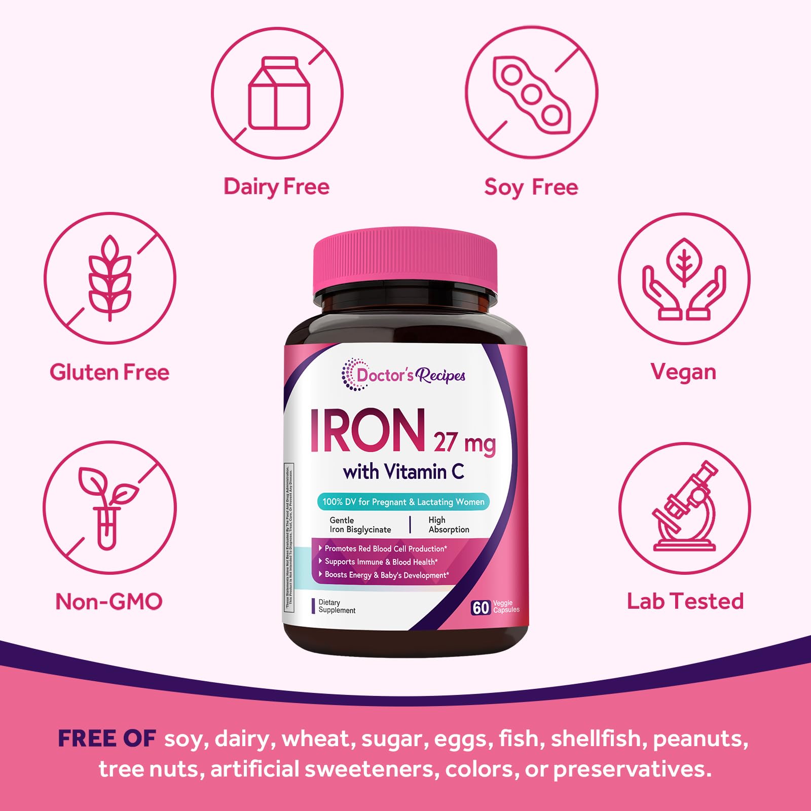 Doctor's Recipes gentle-iron image notes stomach-friendly iron.