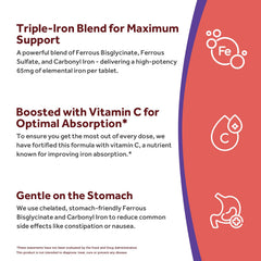 Doctor's Recipes Iron vitamin C tablet demonstrates absorption-enhancing ingredient.