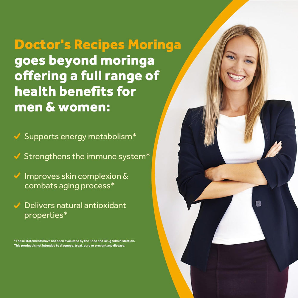 Moringa 50:1 extract powder close-up from Doctor's Recipes for potent nutrient support
