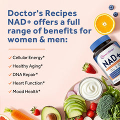 Doctor's Recipes NAD label ingredients detailing NR and precursors.