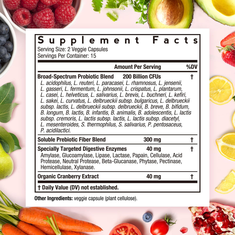 Doctor's Recipes Probiotics for Women capsules side view emphasizes convenient daily dose