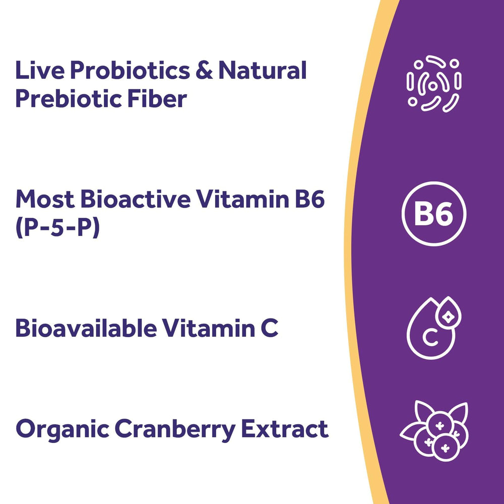 Doctor's Recipes Probiotics for Women cranberry extract highlight and immune-support hint