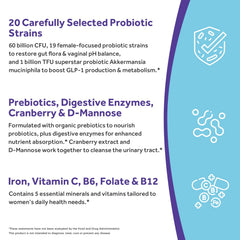 Doctor's Recipes Probiotics ingredients list image shows prebiotics and enzymes integration.