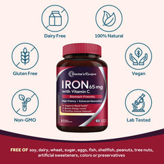 USA-made manufacturing badge on Doctor's Recipes iron packaging.