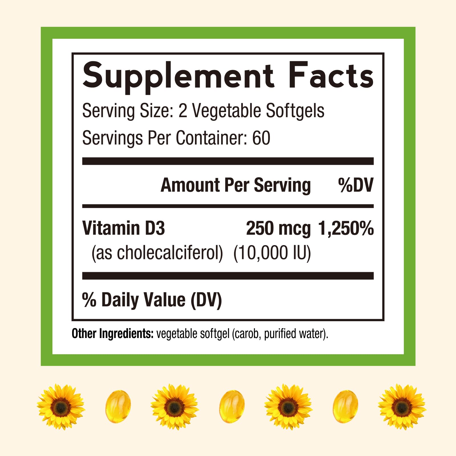 Doctor's Recipes Vitamin D3 softgels closeup highlights high-potency daily support.