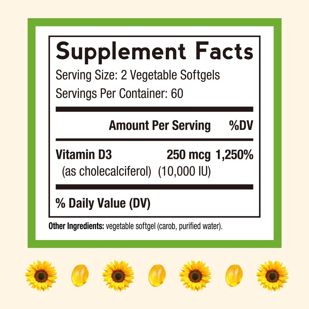 Doctor's Recipes Vitamin D3 softgels closeup highlights high-potency daily support.